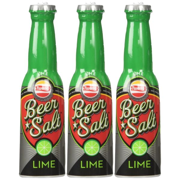 Twang Flavored Beer Salt, Lime, 1.4 Ounce Bottles (3-Pack)