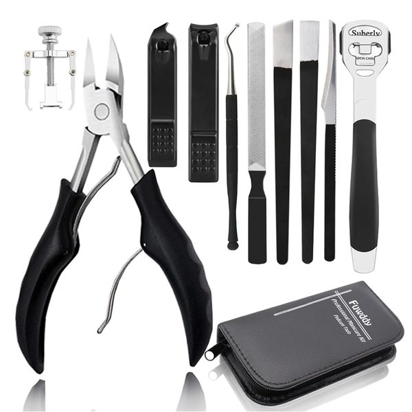 Ingrown Toenail Clippers Thick Nail Tool Kit Pedicure Knife Nail Pliers Nail Lifter Treatment Nail Cutter Cuticle Manicure Kit Foot Care Tools Toe Nail File