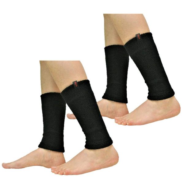 mite Leg Warmers for Ankles, Light Mini, 2 Pair Set, Black, Wash Change Set, Length 7.9 inches (20 cm), Ankle Warmers, Cold Retention, All Seasons, Cold Protection, Thermal, Non-restrictive, Loose