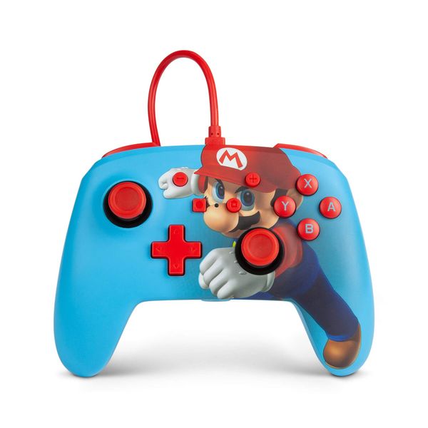 PowerA Enhanced Wired Controller for Nintendo Switch OLED - Mario Punch, Gamepad, Wired Controller, Officially Licensed