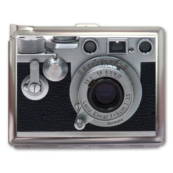 Vintage Retro Camera Cigarette Case Lighter or Wallet Business Card Holder