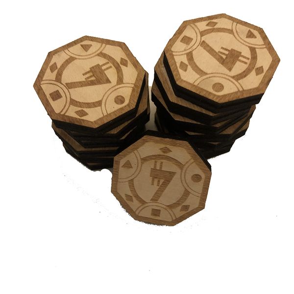 Sabacc Wood Credit Chips x50 Lasercut