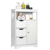 White Bathroom Cabinet Storage Organizer w/3 Drawers Shelf Stuff Display Rack