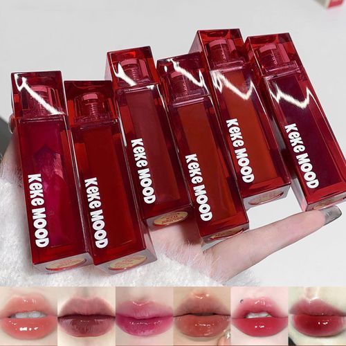 Domality 6Pcs Specchio Lip Gloss Set, 6 Colori Vetro Acqua Idratante Lip Gloss, Alta Lucentezza Lucido Idratante Di Lunga Durata Lip Plumping Makeup