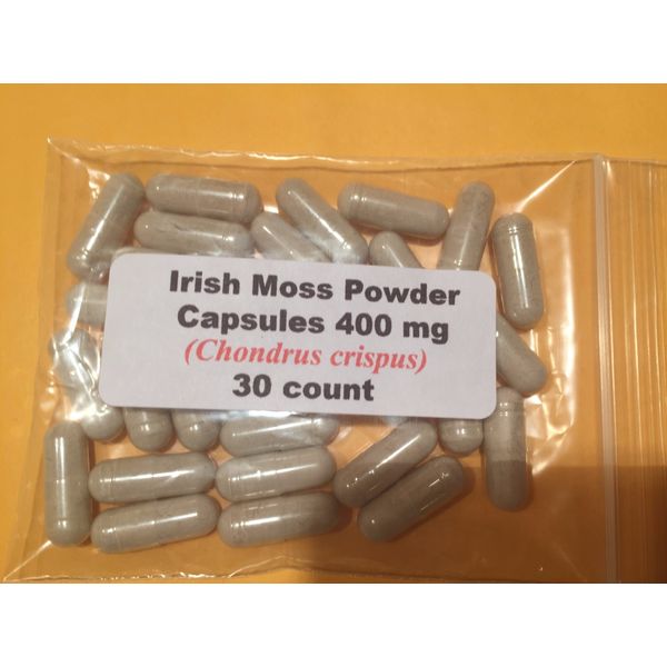 Irish Moss Powder Capsules 400 mg.  30 Count