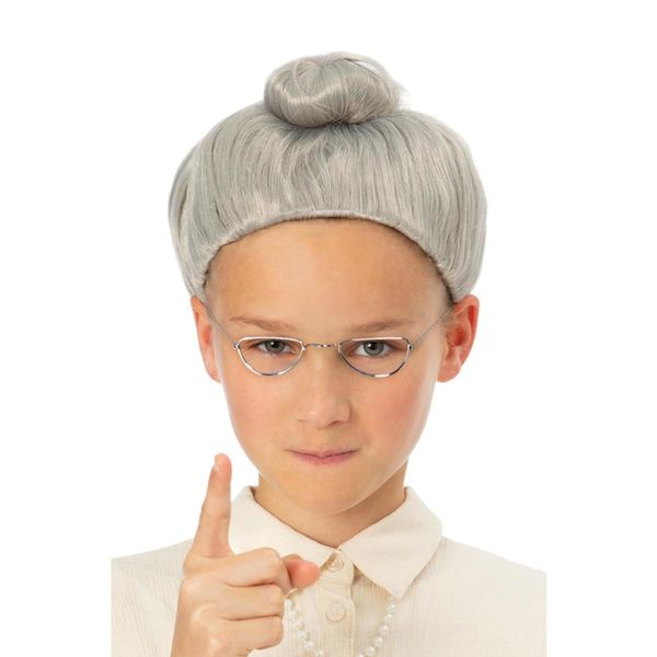 Smiffys Childrens/Kids Granny Wig (One Size) (Grey)