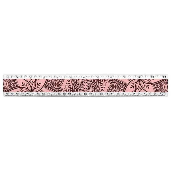 Henna Flower Art Tattoo Marriage 12 Inch Standard and Metric Plastic Ruler