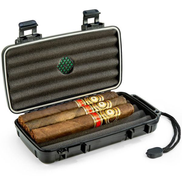 Mrs. Brog Cigar Humidor, Airtight & Durable Waterproof Travel Humidor Case Holds Up to 5 Cigars - Waterproof Humidor Cigar Box