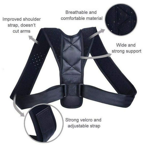 Posture Brace for Men and Women - Generise Breathable Back Straightener with Adjustable Posture Strap for Additional Posture Support to Improve Back Posture and Reduce Neck, Shoulder, Lumbar Pain