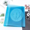 BAOFALI A4 4 Ring Binder Cover Clean Transparent Soft PVC for Refillable Notebook Shell withMatte surfaceforStamp & Die Storage (Blue