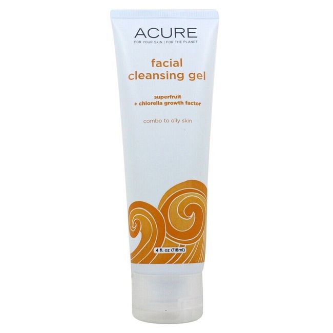 ACURE Facial Cleansing Gel Superfruit + Chlorella, 4 Ounces