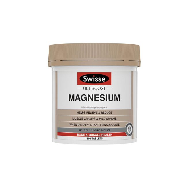 Swisse Ultiboost Magnesium Helps Relieve Muscle Cramps Power Boost 200 Tablets