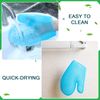 Honeycomb Exfoliating Scrubber Set, Honeycomb Face and Body Scrubber Include Spa Bath Mitt Honeycomb Exfoliating Glove for Body Shower, Honeycomb Face Exfoliator Scrubber Sponge, Quick Drying (Blue)
