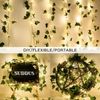 Joycome Solar Fairy Lights 12M 100 LED Fake Ivy Fairy Lights, 8 Modes Ivy Garland Artificial with Lights, IP65 Waterproof Vine String Lights for Balcony Garden Wall Aesthetic Bedroom Decoration