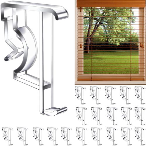 Blind Clips, 2 Inch Clear Valance Clips for Wood or Faux Wood Horizontal Blinds Valance（20 Pcs）