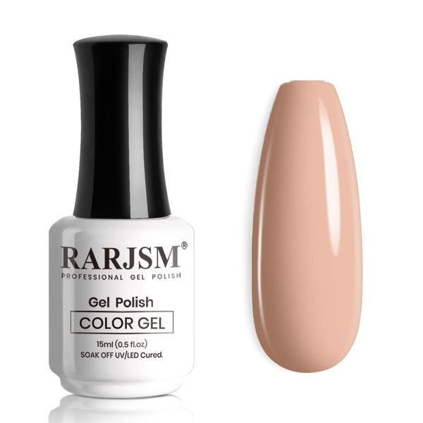 RARJSM Nude Gel Polish Opaque Orange Pink Milky Color Gel Nail Polish 15ml 0.5floz Skin Tone Neutral Autumn Soak Off UV LED Cured 1 Piece Nail Gel Polish for Nail Art French Manicure Salon DIY Home