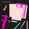 BRAWNA [ 2023 Upgrated Version ] 5 Pck Lip Blush Practice Skin for PMU machine - Double Sided - Microblading Supplies - PMU kit - PMU Practice Skin to Practice Lip Tattoo
