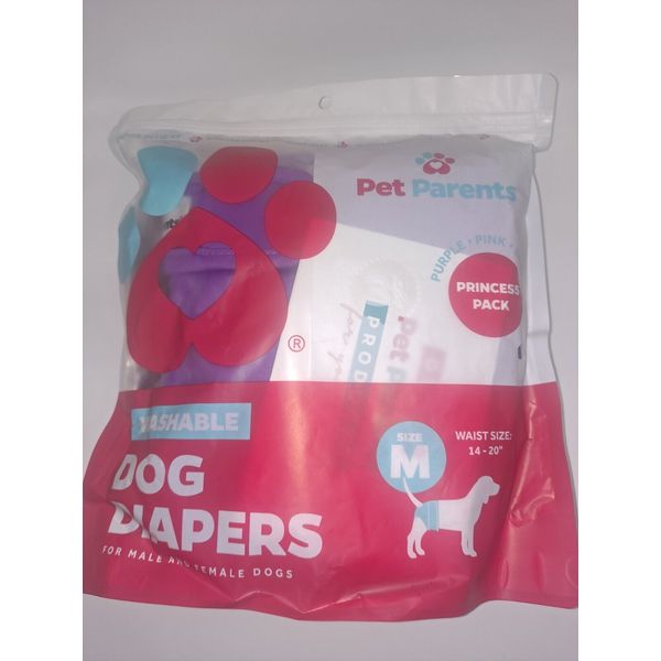 New Pet Parents Washable Dog Diapers 3pack  Black Pink Purple Medium Male & Fem