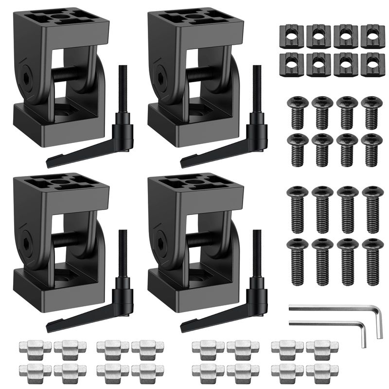 JiGiU 4PCS Angle Connector Pivot Joint Connector 3030 Nut 8 Flexible ...