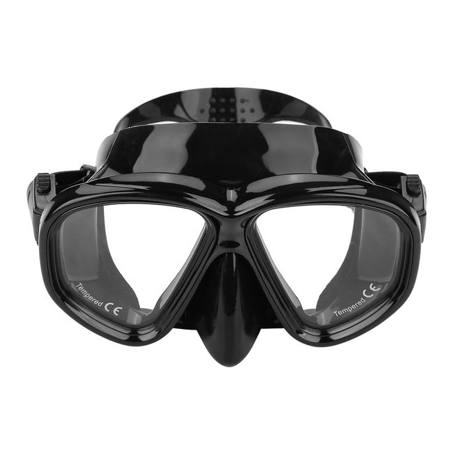 Diving Snorkel Mask Water Glasses Anti-Fog Diving Swimming Scuba Unisex Adult daibingugo-guru Tempered Glass Lens Black