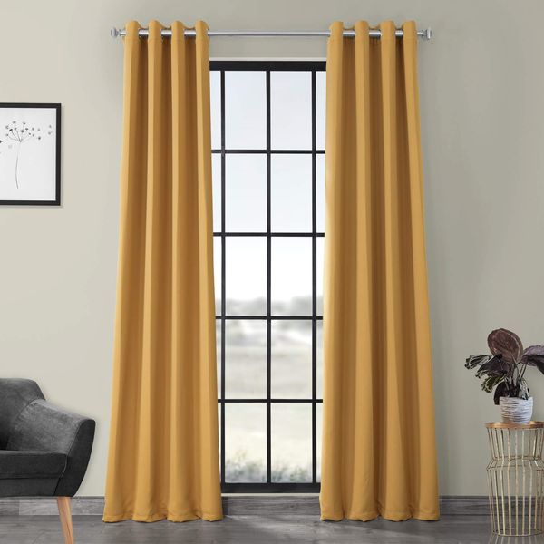 HPD Half Price Drapes Grommet Room Darkening Curtain 50 X 96 (1 Panel), BOCH-201303-96-GR, Marigold, 50W x 96L