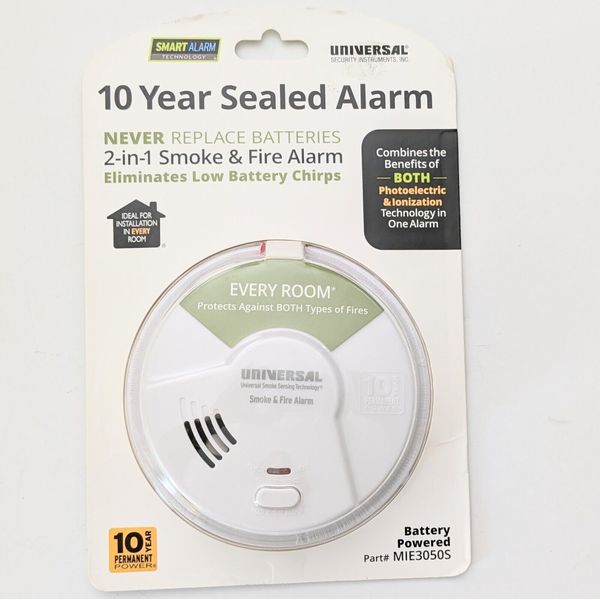 10 Year Sealed 2 in 1 Smoke & Fire Alarm Photoelectric Ionization