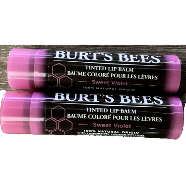 2 X BURT’S BEES TINTED LIP BALM Sweet Violet