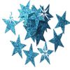 Silver 48 Fabric Glitter 25mm Star Iron-On