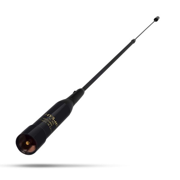 HYS Tri-Band VHF UHF 137-174/180-260/400-480MHz 100W 20inch 2.15dBi/5.2dBi PL-259 UHF Male Soft Telescopic Antenna for Yaesu Kenwood Motorola Taxi Bus Vehicle Amateur Ham Mobile Radio Transceiver