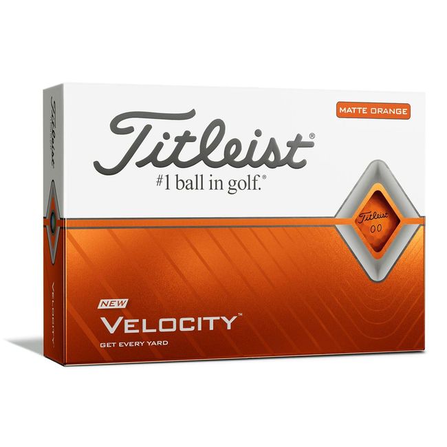 Titleist Velocity Golf Balls, Matte Orange, (One Dozen)