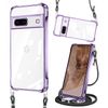 Google Pixel 8a Case, Clear, Shoulder Pixel 8a Cover, Shockproof, Adjustable, Plated, Protective Soft, TPU Removable, Wireless Charging Compatible, Clear Smartphone Case, Shoulder Thin, Lightweight,