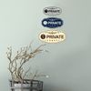 Victorian Private (Key) Sign (Ivory/Dark Brown) - Medium