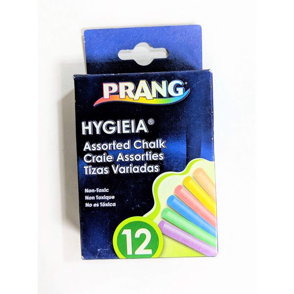 Prang Hygieia Chalk, 3.25 x 0.375 Inch Chalk Sticks, 12 Count, Assorted Colors (8 Pack)