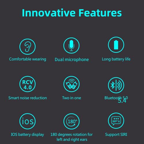 IHAO Bluetooth Earpiece Headphone Dual Noise Cancelling Mic Painless Open-Ear Handsfree Stereo Sound Left/Right Changeable Earhook Earphones for Driving/Business/Gym-Single Ear F910 Black