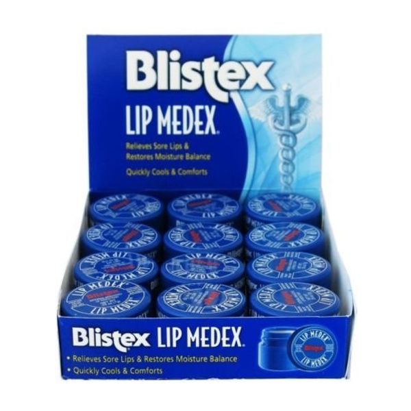 Blistex Lip Medex Relieves Sore Lips & Restores Moisture Balance 0.25oz (Pack of 12)