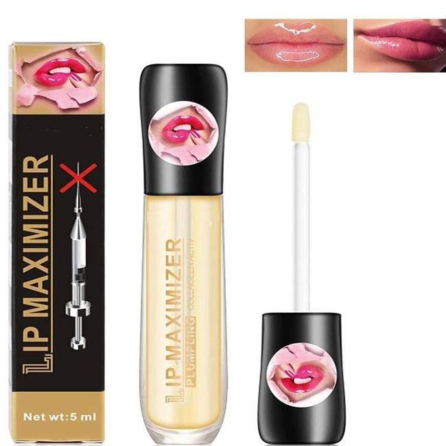 Thnkstaps Natural Lip Plumper Lippen-Booster für vollere Lippen Lippenpflege für Volle Lippen, Lip Plumping Balm Klarer Lipgloss,Macht die Lippen praller und hydratisierter 5 ml