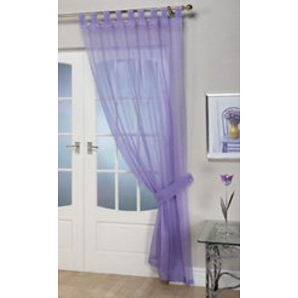 Woven Voile Tab Top Lilac 60in x 72in Panel Including Tie Back