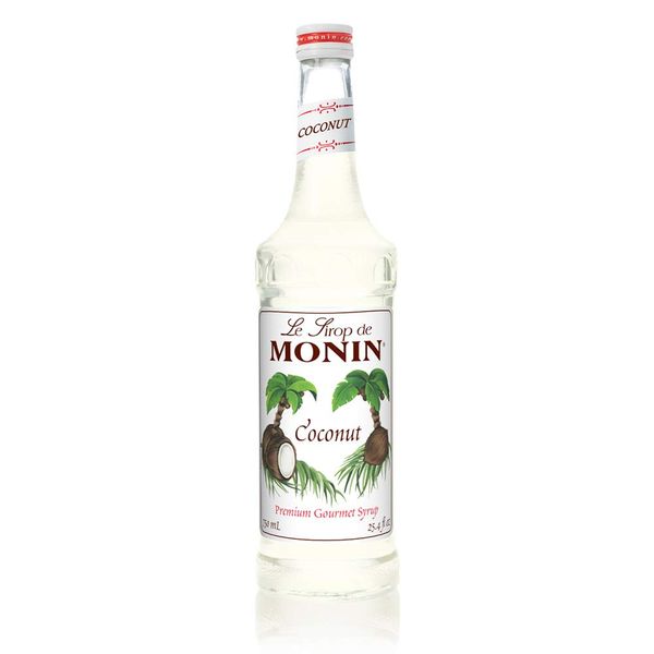 Monin - Coconut Syrup, Creamy Tropical Flavored Syrup, Coffee Syrup, Natural Flavor Drink Mix, Simple Syrup for Coffee, Lemonade, Cocktails, & More, Gluten-Free, Non-GMO, Clean Label (750 ml)