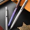 Hamans Titanium Ballpoint Writing Pen Side Press Push Clip Retractable 5.28“ with Pocket Clip Refillable Compact Size
