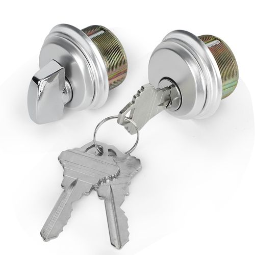 SUMBIN Storefront Door Mortise Lock Deadbolt & Cylinder Combo, in Aluminum (1-1/8" Backset)