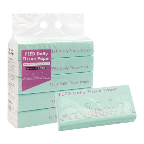 FEED Daily Tissue Paper 300 Sheets (150 Pairs) x 5 Packs x 18 Packs Soft Pack Tissue