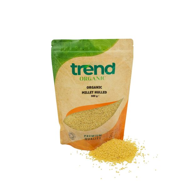 Trend Organic Millet Hulled, Versatile Whole Grain, Rich in Fibre, Protein, Vitamins and Minerals, Certified Organic, Vegan, Non-GMO, No Additives No Preservatives, Raw, 500g