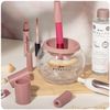 StylPro ?Gift Set Kit?Electric Makeup Brush Cleaner and Dryer Machine with 8 Brush Collars, Brush Cleaner - Fast Automatic Spinning Brush Cleaner with Heat-resistant Bowl