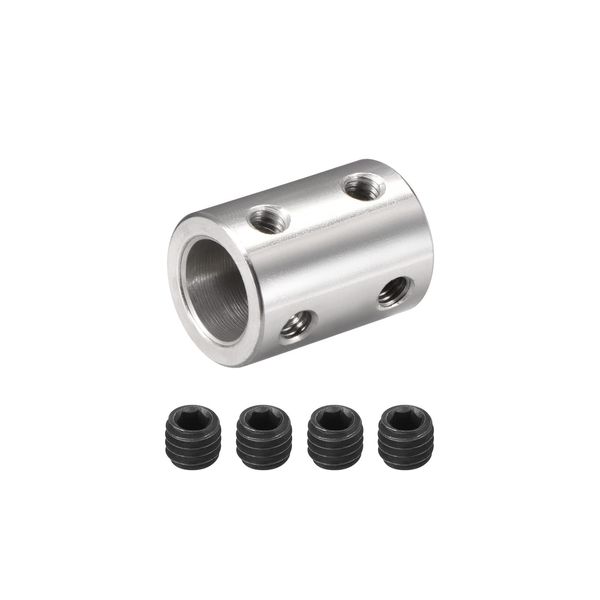 DMiotech 6-10mm Bore L22xD16 Rigid Coupling Shaft Coupling Joint Connector with Screws Stainless Steel Motor Shaft Extension Connector for 3D Printer