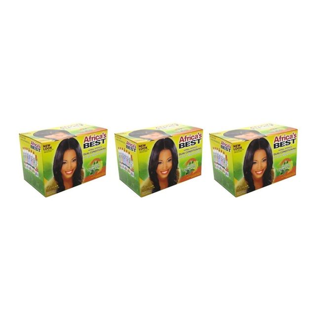 BL Africas Best Relaxer Regular Dual Cond With Olive Oil Kit X 3 Counts