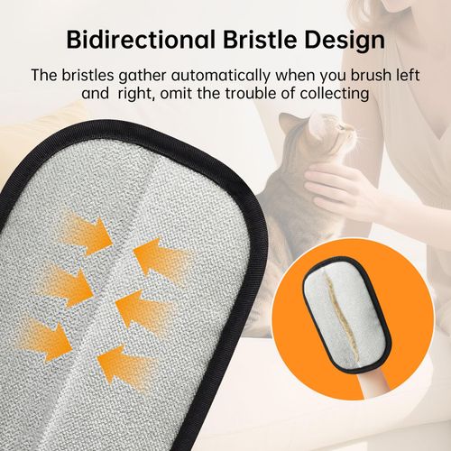 INABULETWO 2 Pcs Pet Hair Removal Glove, Reusable Cat Dog Electrostatic Hair Remover Grooming Glove Brush Tool