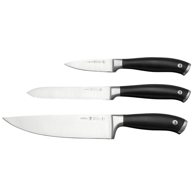 HENCKELS Forged Elite Razor-Sharp 3-Piece Kitchen Knife Set, Chef Knife, Paring Knife, Bread Knife, German Engineered Informed by 100+ Years of Mastery