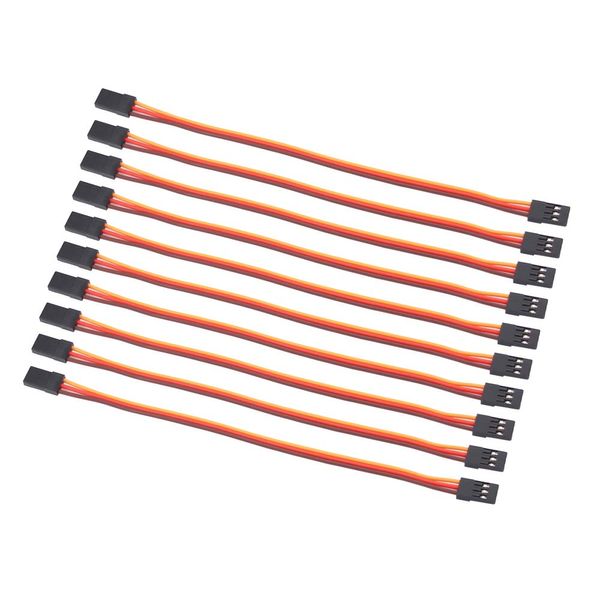 OliRC 10pcs Male to Male Servo Extension Lead Wire 22awg 60cores Cable 15cm for RC Airplane(C61-10)