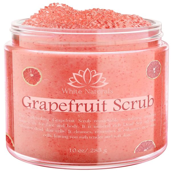 Organic Grapefruit Salt Face & Body Scrub for Smooth and Soft Skin 10 oz