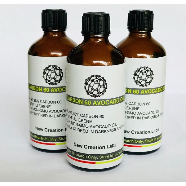 C60 Buckminsterfullerene Carbon 60 in NON-GMO Avocado Oil 100ml Bottle VOD